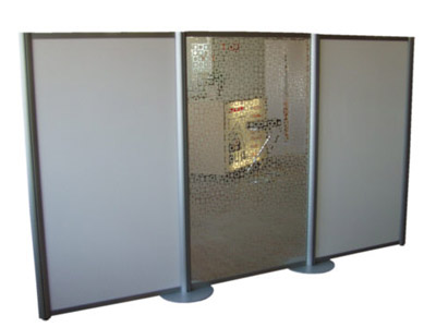 Stellwand R8 mit Glas Raumteiler Look